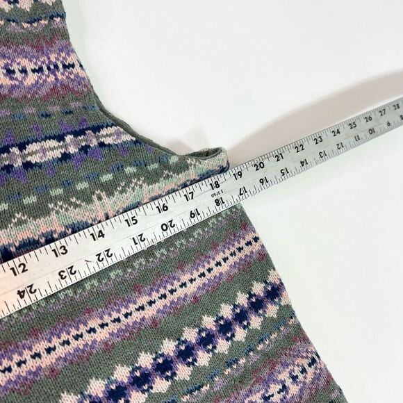 Chaps Sweater Vest Women Medium Button Up Fair Isle Grant Grandma Cozy Canincore - Picture 5 of 10